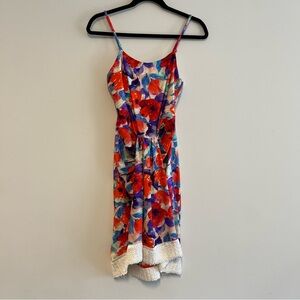 PatBO Floral Mini Tassel Dress